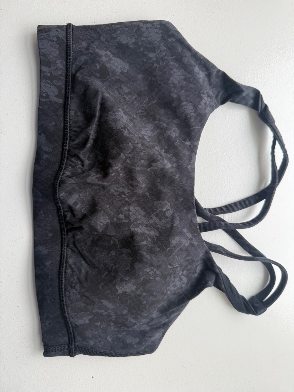 lululemon athletica Black Tonal Pattern Strappy Sports Bra